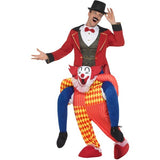 Smiffys piggyback clown costume with mock legs, imported from the UK