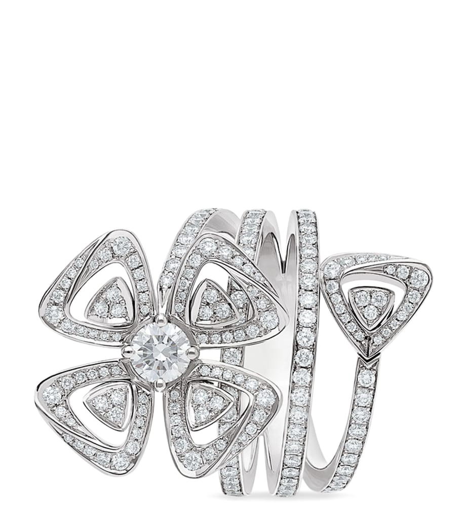 Bvlgari Fiorever ring 18kt white gold diamond, imported from the UK