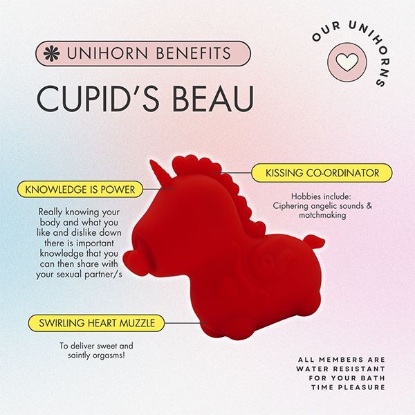 Unihorn Cupid's Beau heart-shaped vibrator (British brand)
