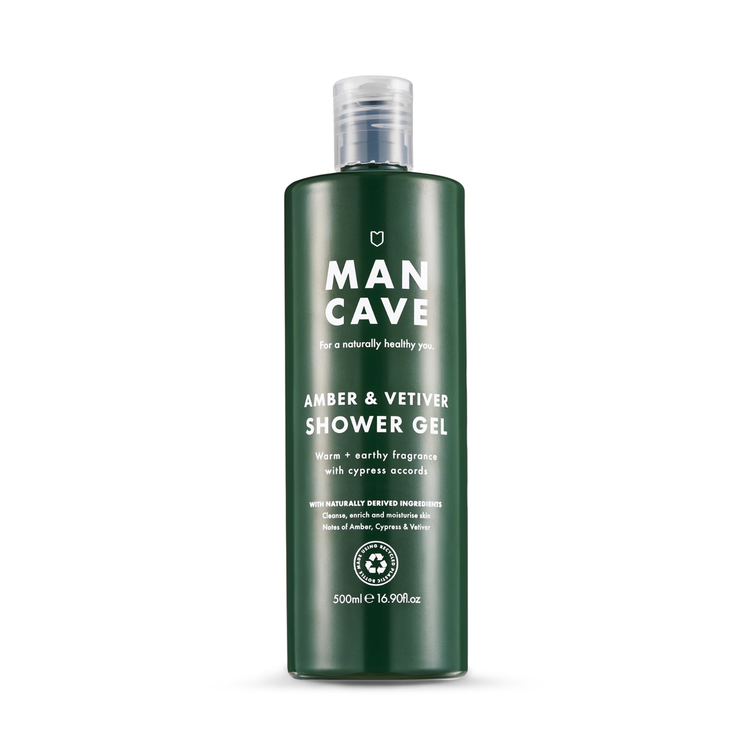 Mancave shower gel Amber & Vetiver 500ml, imported from the UK
