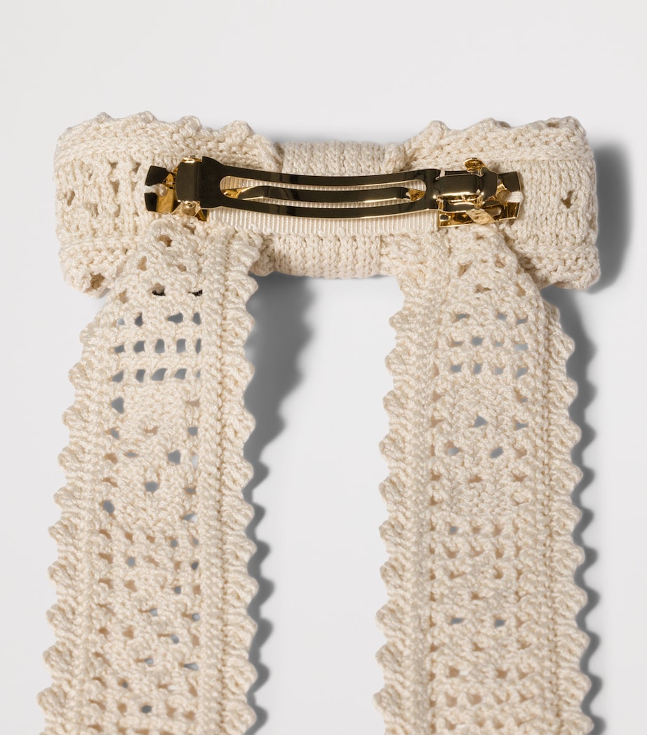 Miu Miu crochet bow hair clip, designer accessory (British brand)