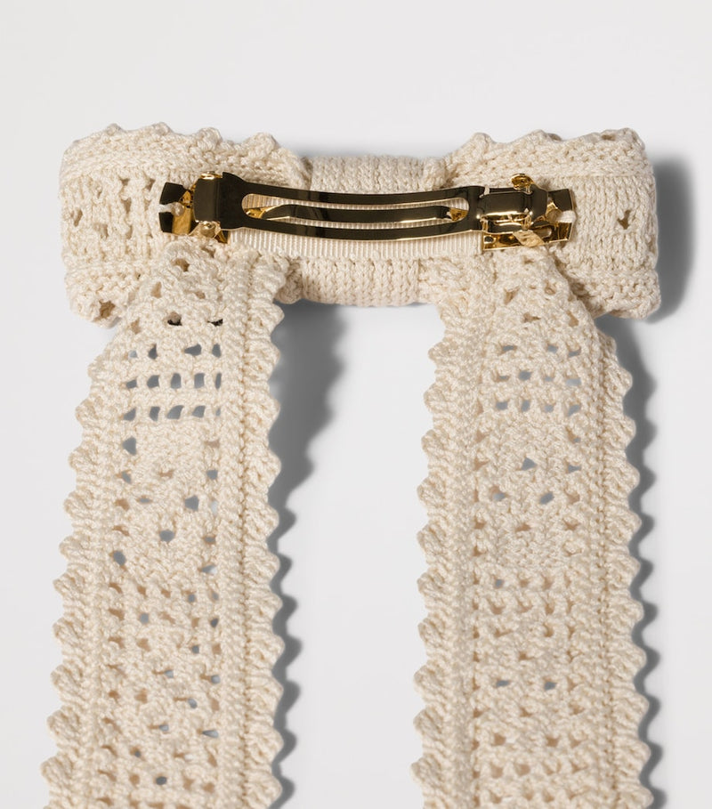 Miu Miu crochet bow hair clip, designer accessory (British brand)