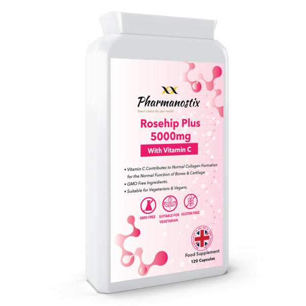 Pharmanostix rosehip supplement 5000mg 120 capsules (British brand)