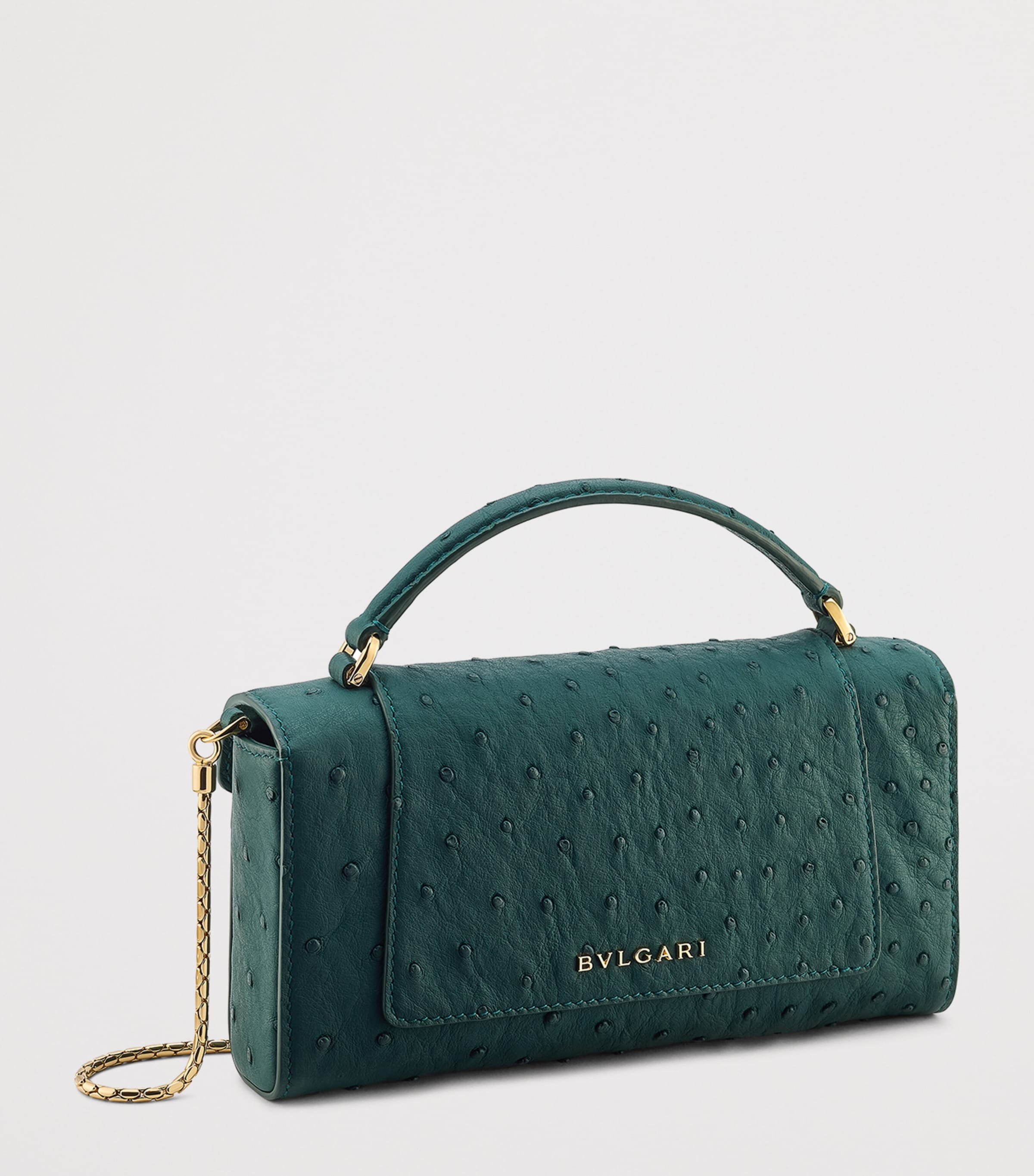 Bvlgari Serpenti Forever phone bag with ostrich leather, imported from the UK