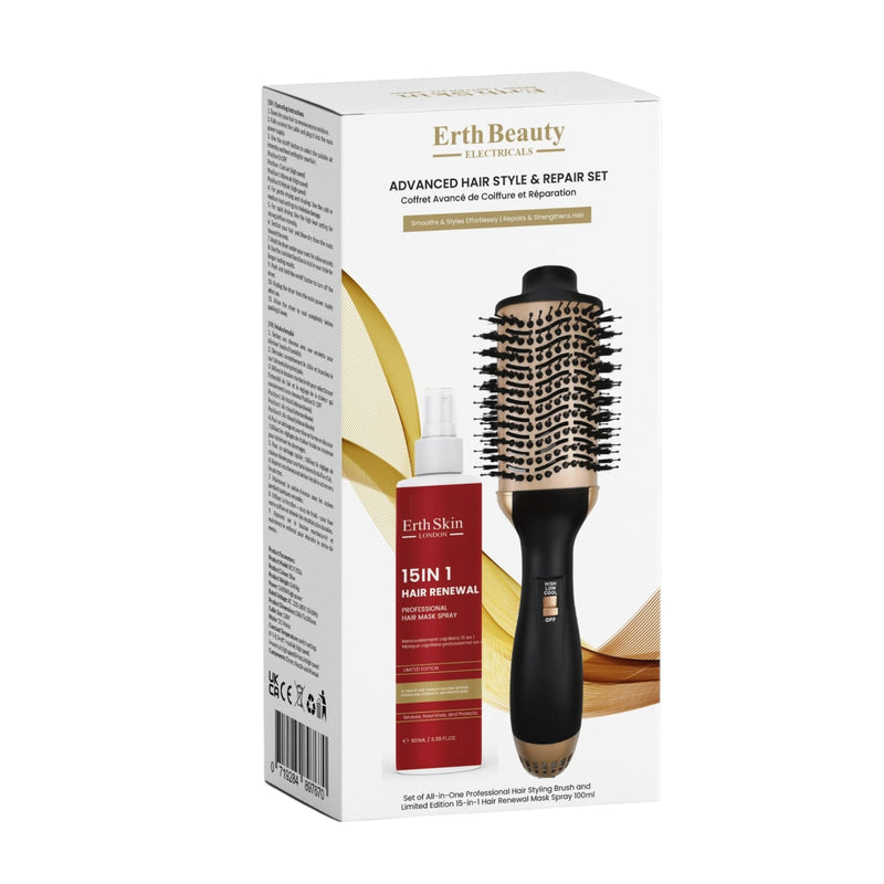 Erth Skin London hair set brush and 100ml spray (British brand)