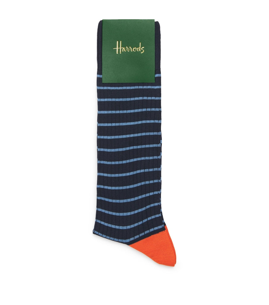 Harrods cotton-blend stripe ribbed socks, UK version