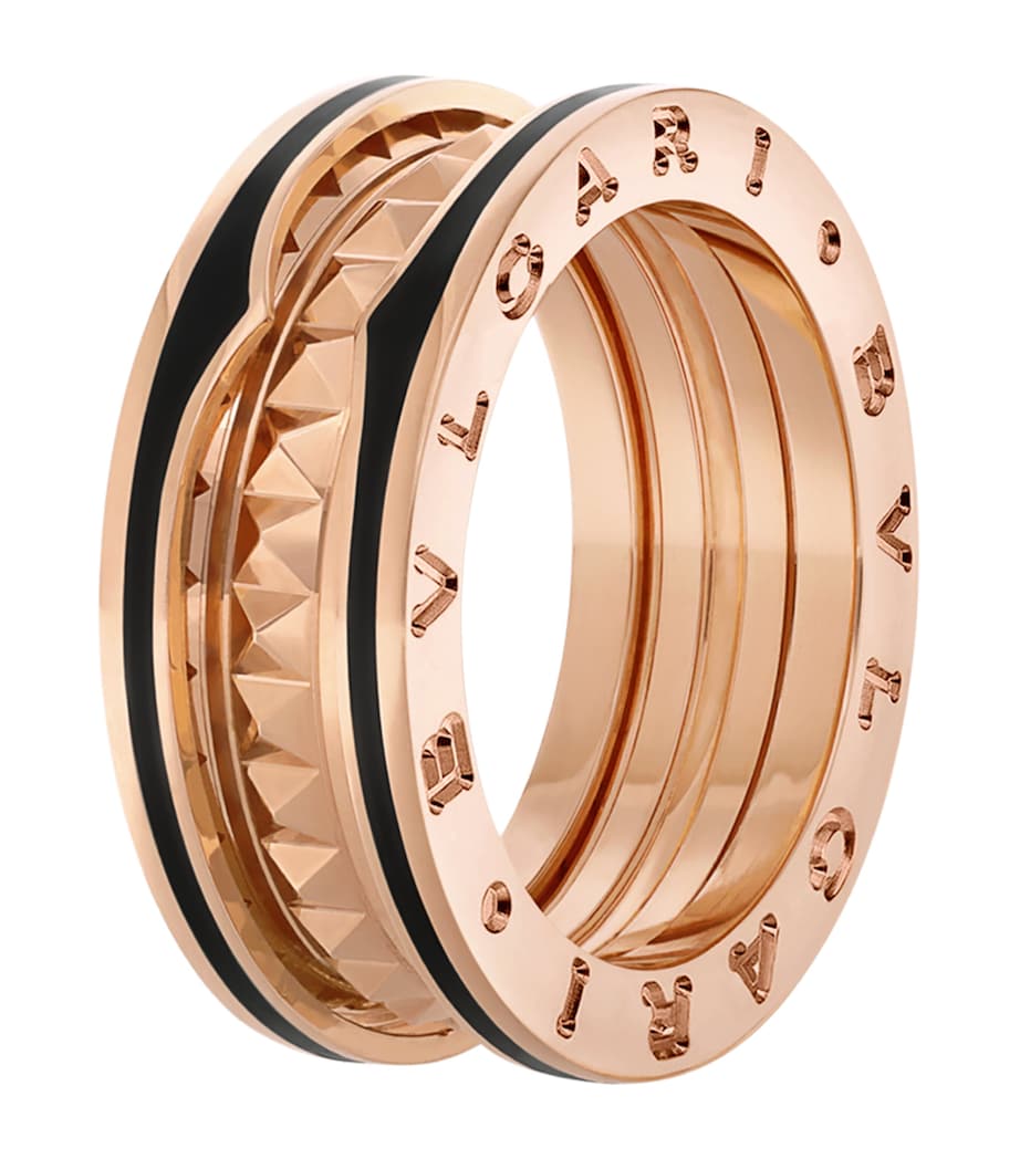 Bvlgari B.zero1 Rock two-band ring rose gold ceramic (British brand)