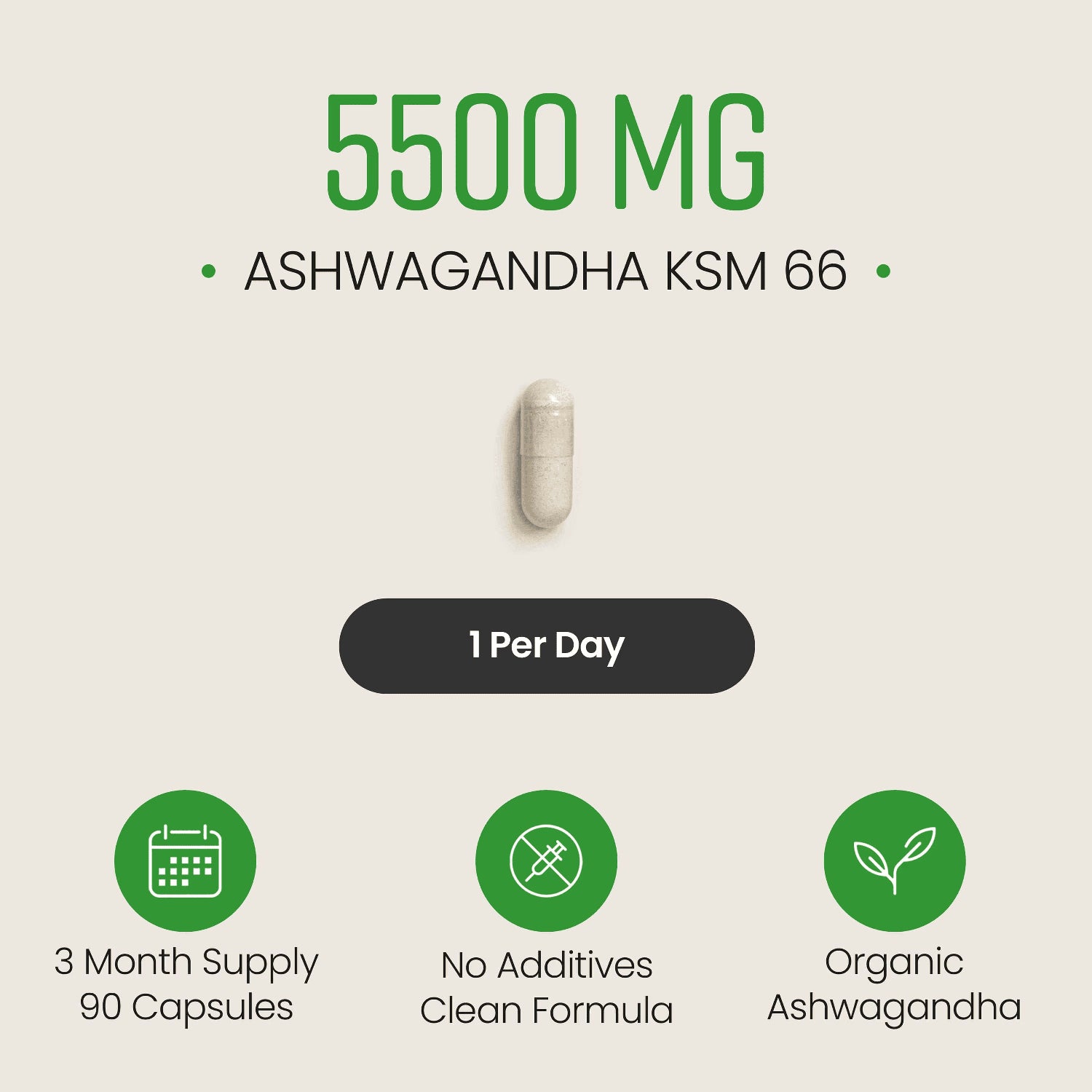 VitaBright Ashwagandha KSM-66 supplement 90 capsules - British product
