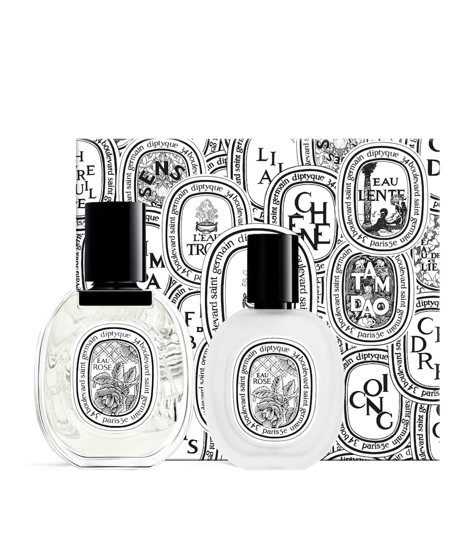 Diptyque rose fragrance gift set with eau de toilette and hair mist 50ml - British product