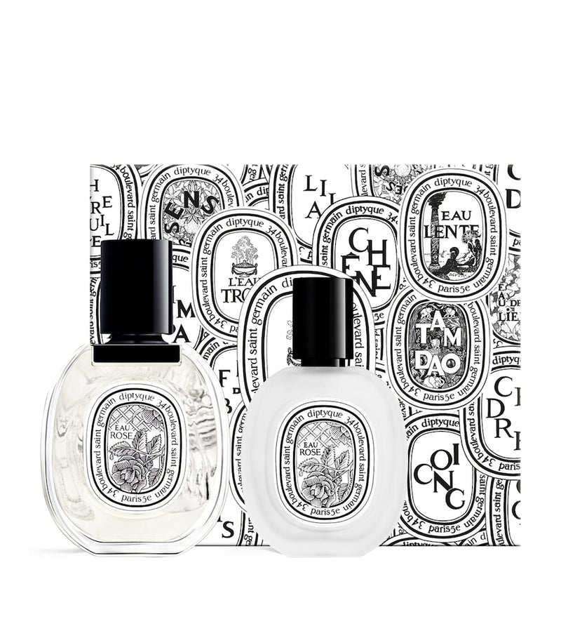 Diptyque rose fragrance gift set with eau de toilette and hair mist 50ml - British product