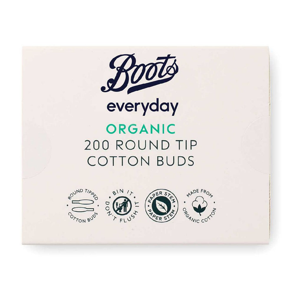 Boots Everyday Organic Round Tip Cotton Buds 200 buds