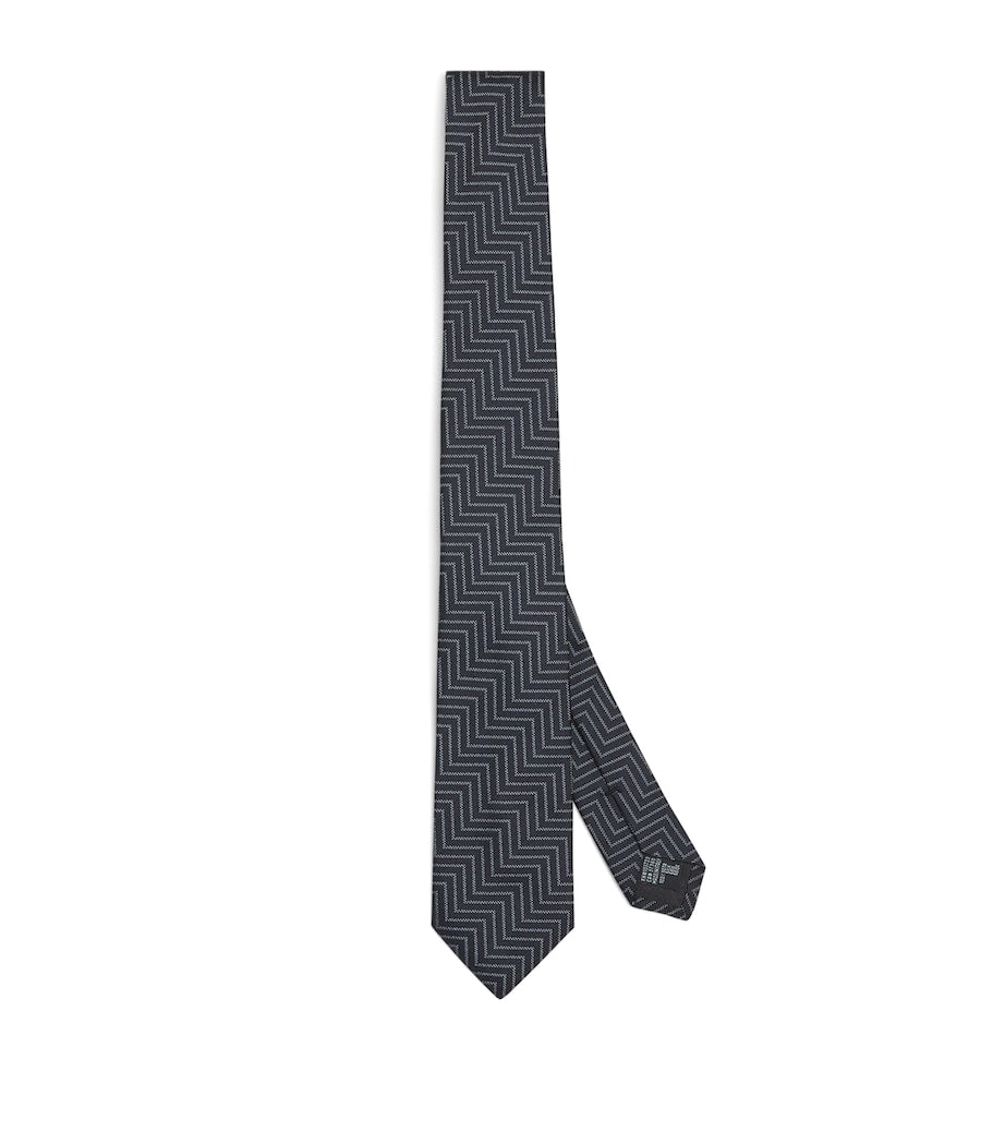 Giorgio Armani silk chevron tie 7cm - British product