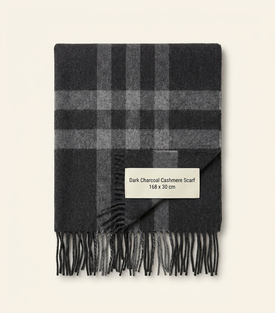 Burberry cashmere check scarf, made in Scotland (British brand)
