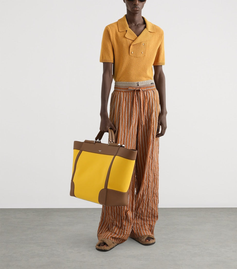 Dolce&Gabbana Sicily tote bag in canvas and calfskin (British brand)