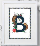 Jo Laing A4 letter art print, UK version