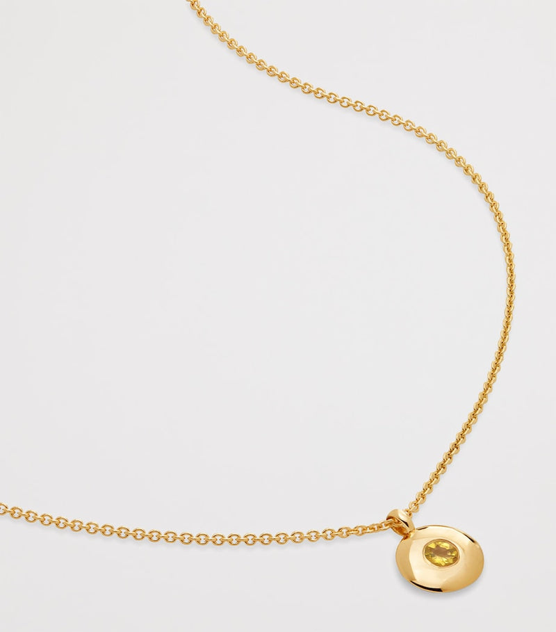 Monica Vinader gold vermeil citrine birthstone necklace, UK version