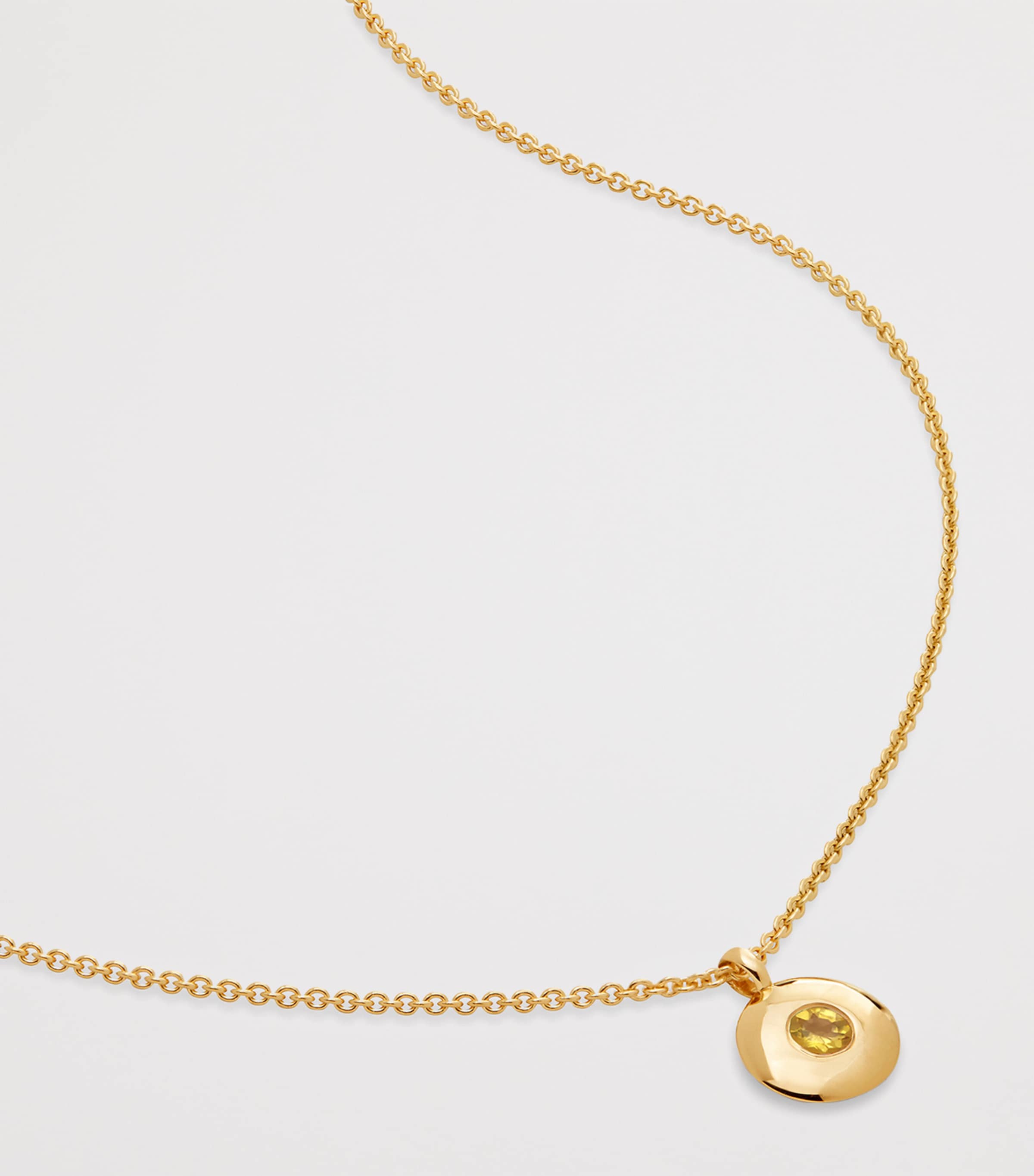 Monica Vinader gold vermeil citrine birthstone necklace, UK version