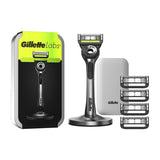 Gillette Labs Razor with Exfoliating Bar, Magnetic Stand, Travel Case and 4 Razor Blades Refill GOODS Boots   