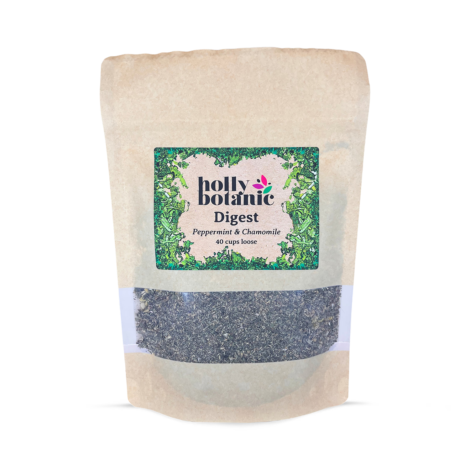 Holly Botanic digestive tisane peppermint chamomile 40 cup loose (British brand)