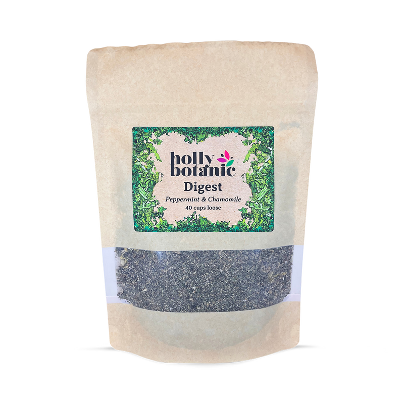 Holly Botanic digestive tisane peppermint chamomile 40 cup loose (British brand)