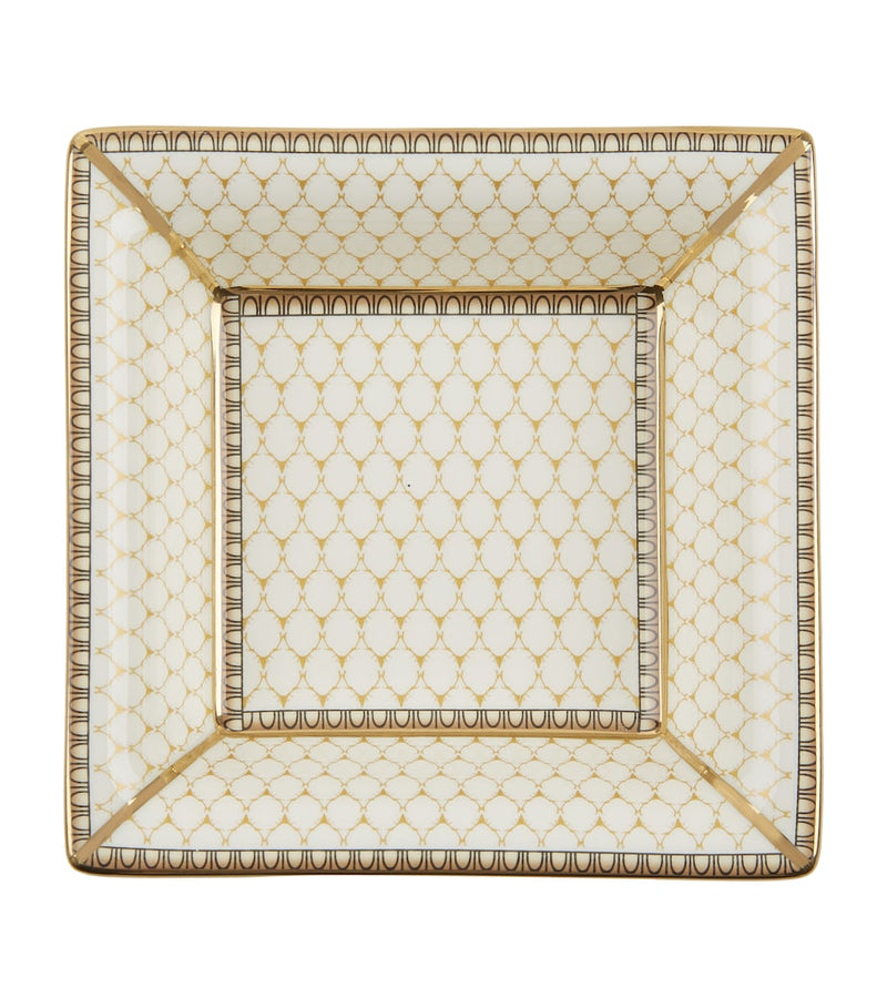 Halcyon Days antler-inspired fine bone china trinket tray with gold trim, UK version