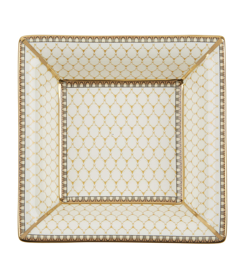 Halcyon Days antler-inspired fine bone china trinket tray with gold trim, UK version