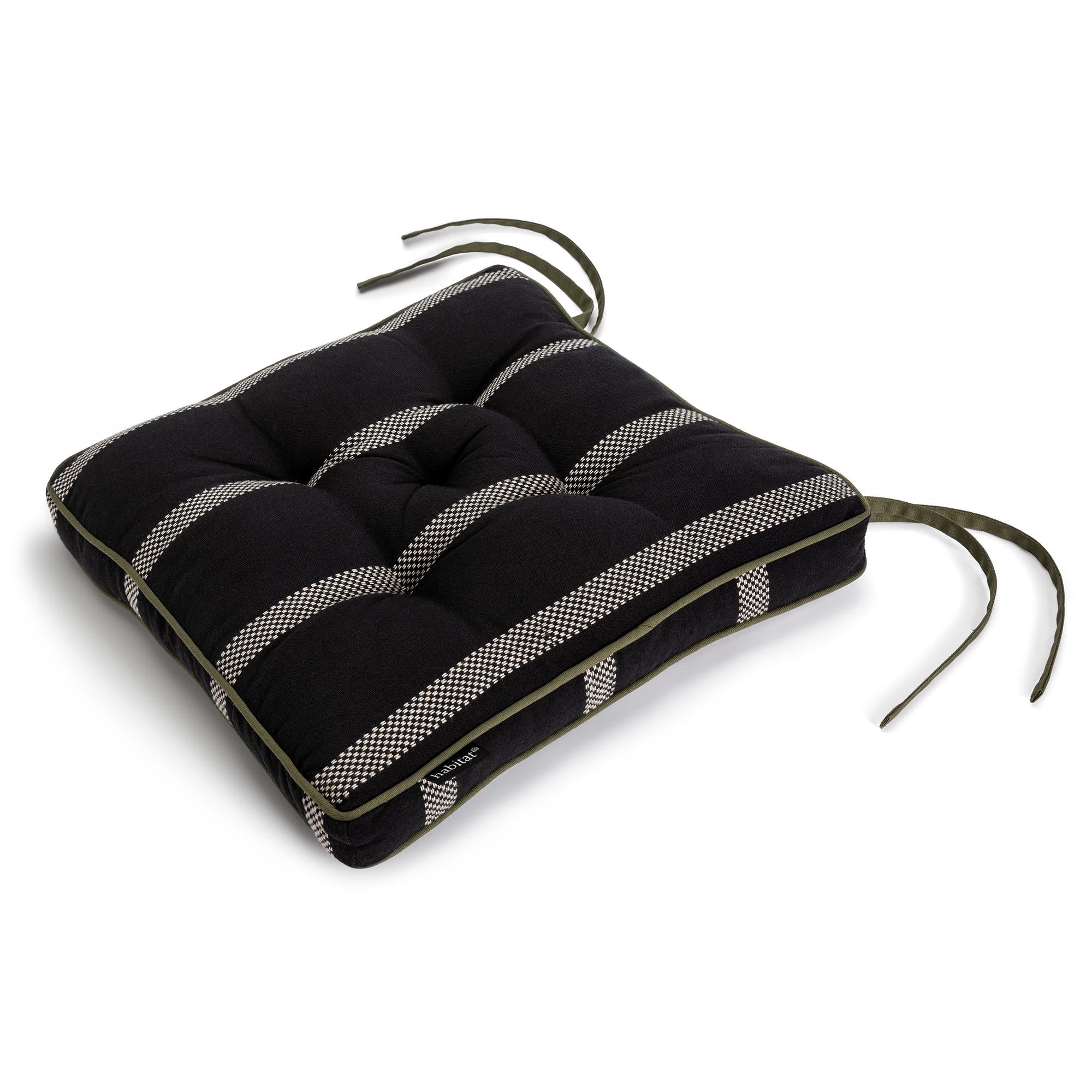 Habitat Woven Stripe Seat Cushion GOODS Sainsburys   