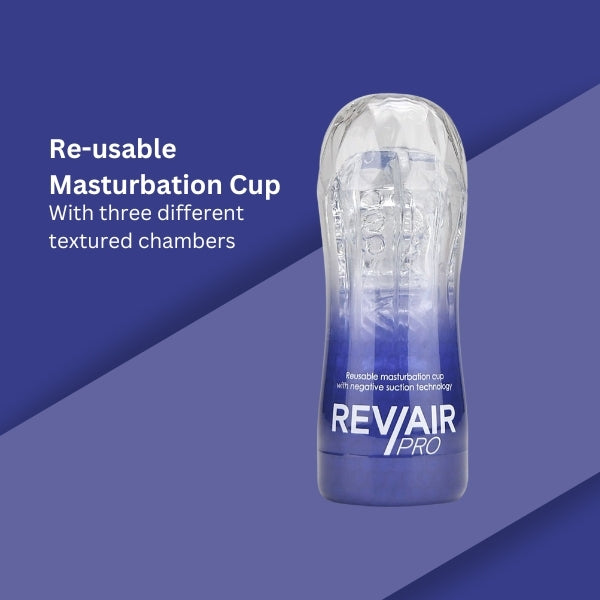 Rev-Air Pro reusable masturbation cup with clear case (British brand)
