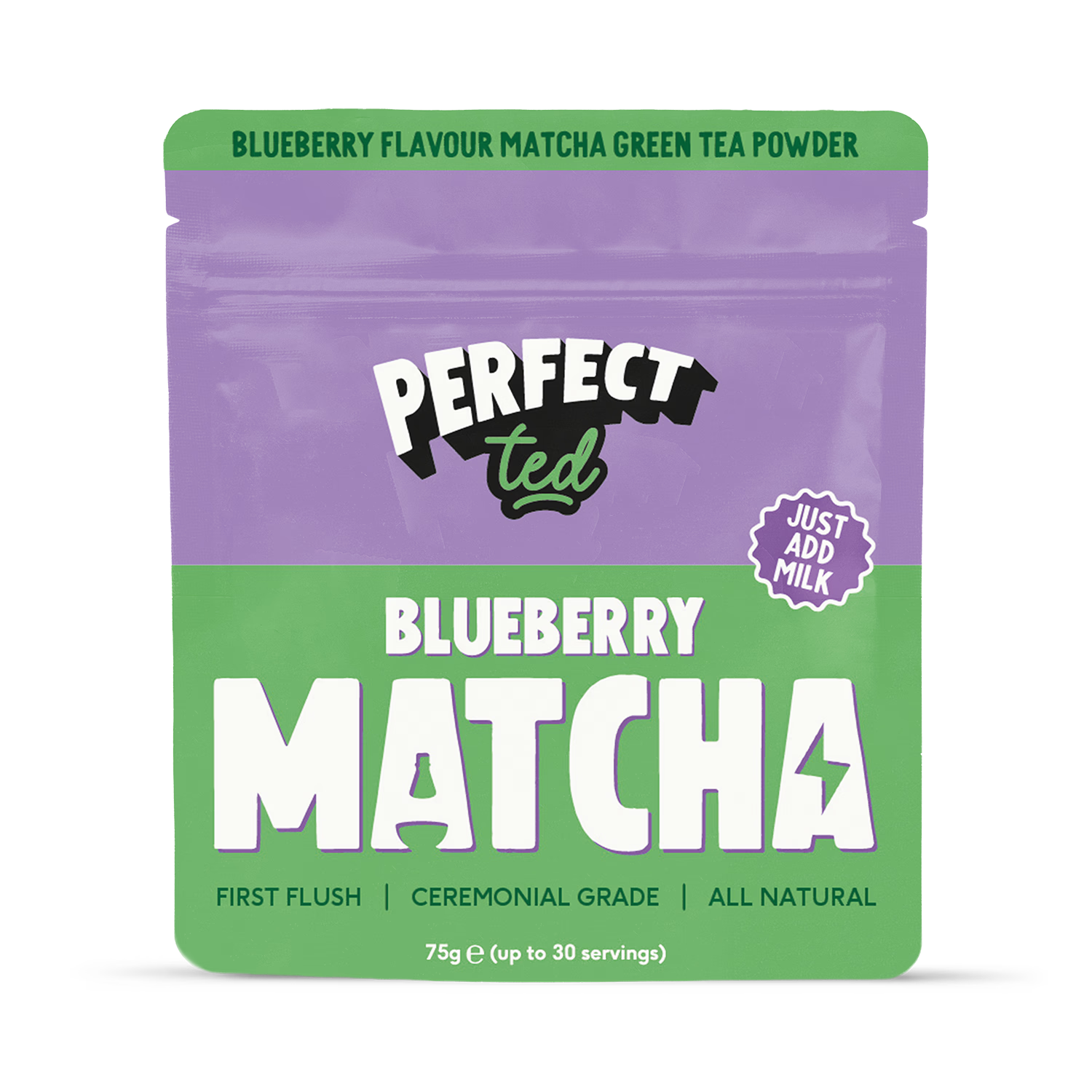 PerfectTed Blueberry Matcha Tea Powder 75g, UK version