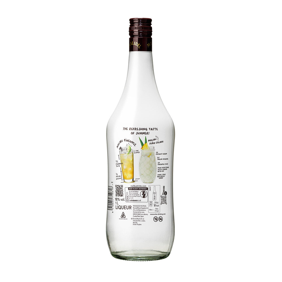 Malibu Coconut Liqueur, 1L Liqueurs Costco UK