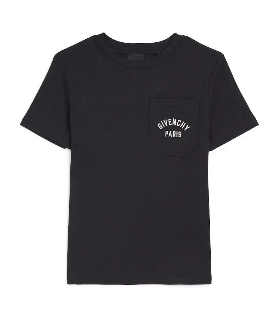 Givenchy kids cotton logo embroidered T-shirt for ages 4-12 years, UK version