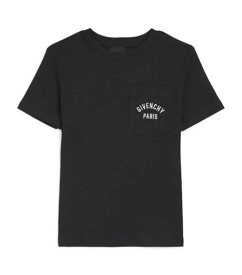Givenchy kids cotton logo embroidered T-shirt for ages 4-12 years, UK version