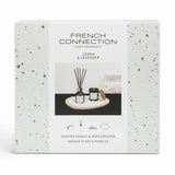 French Connection home fragrance gift set lemon lavender 50ml diffuser 55g candle, imported from the UK