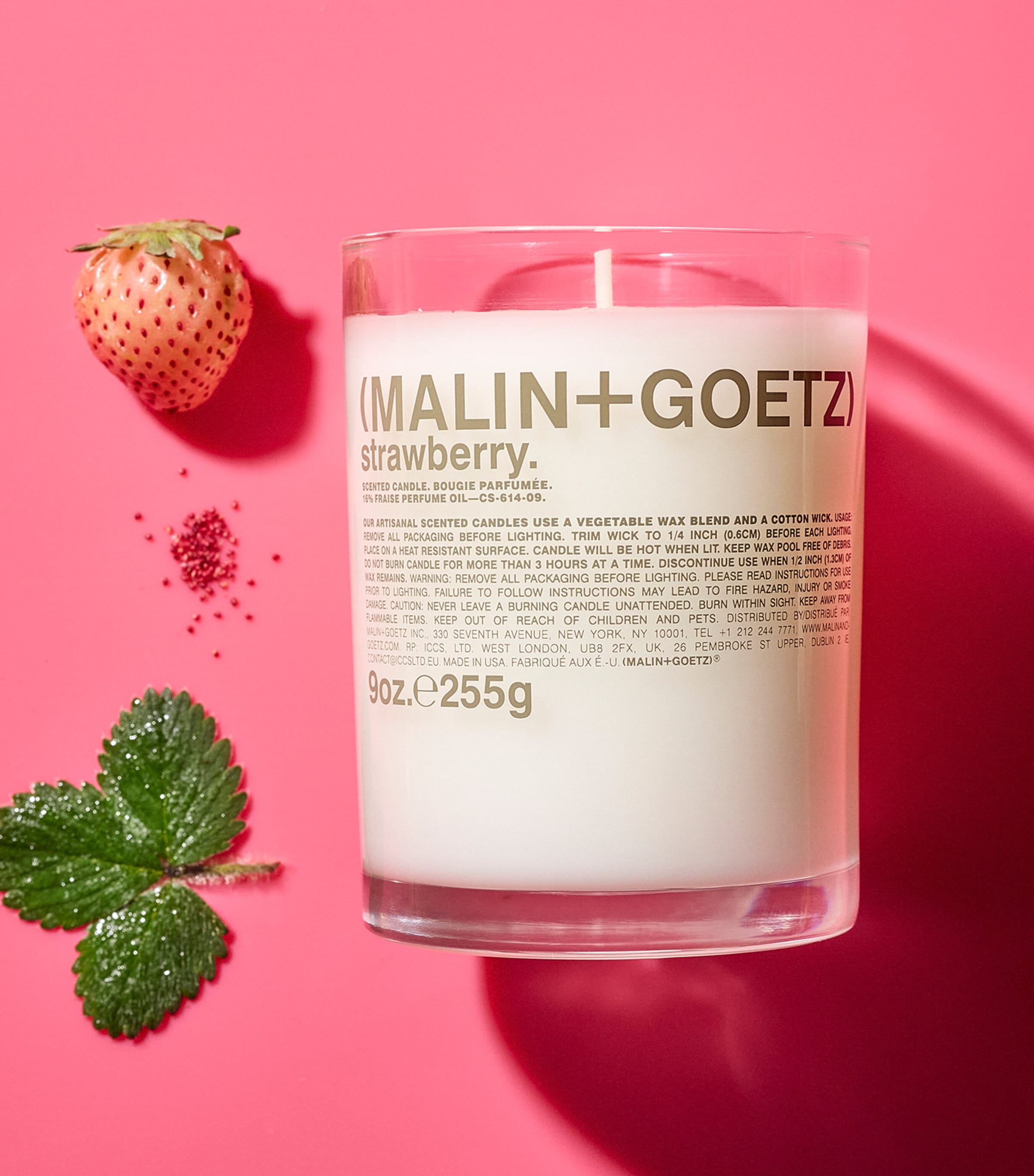 MALIN+GOETZ strawberry candle 255g, imported from the UK