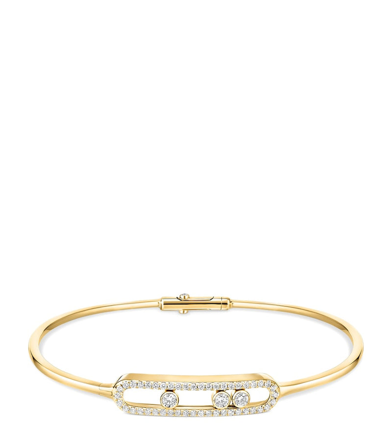 Messika Move Classique 18kt yellow gold diamond bangle - British product