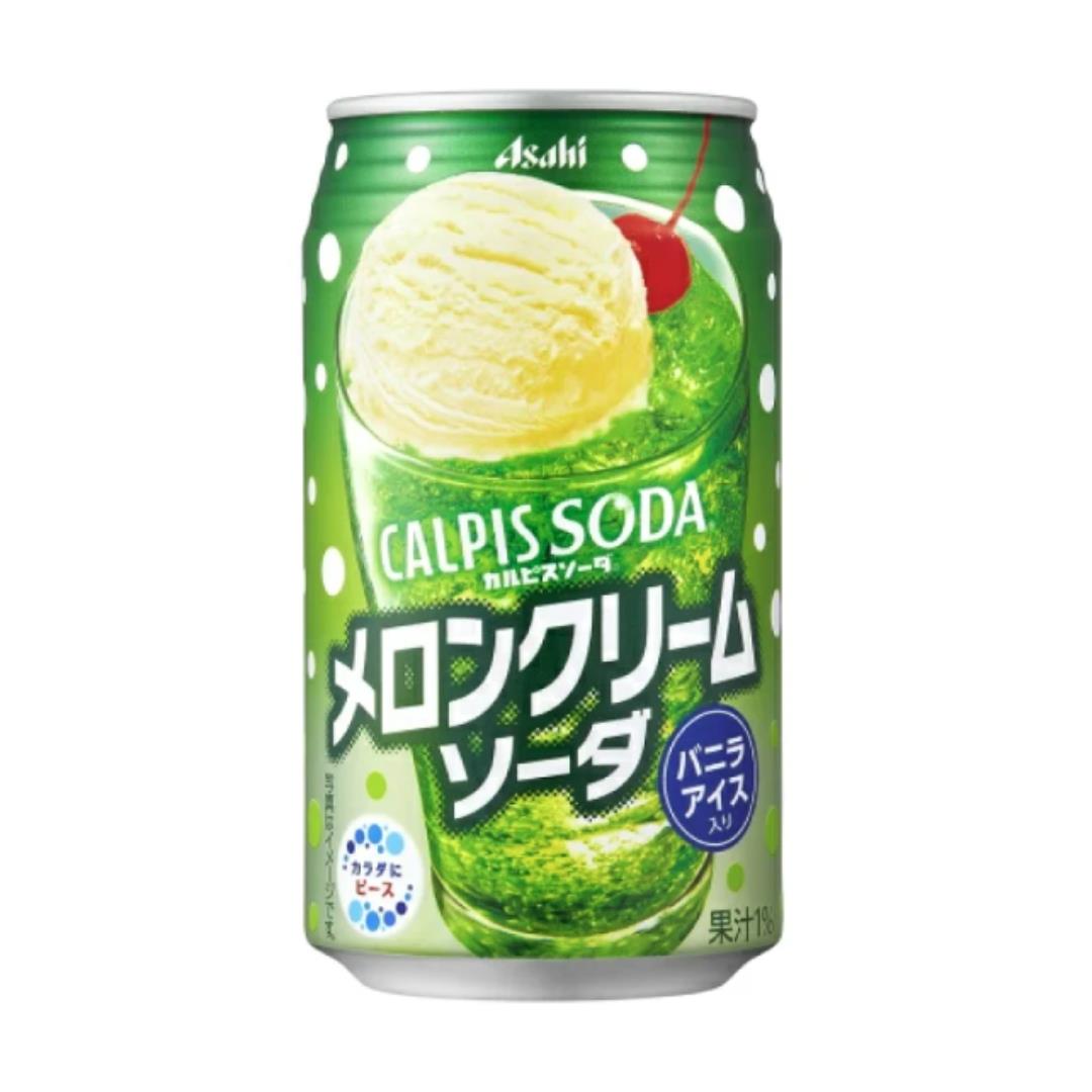 Asahi Calpis Soda melon flavour sparkling drink, UK version