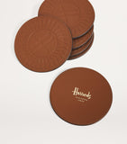 Harrods logo leather coasters set of 4, UK version