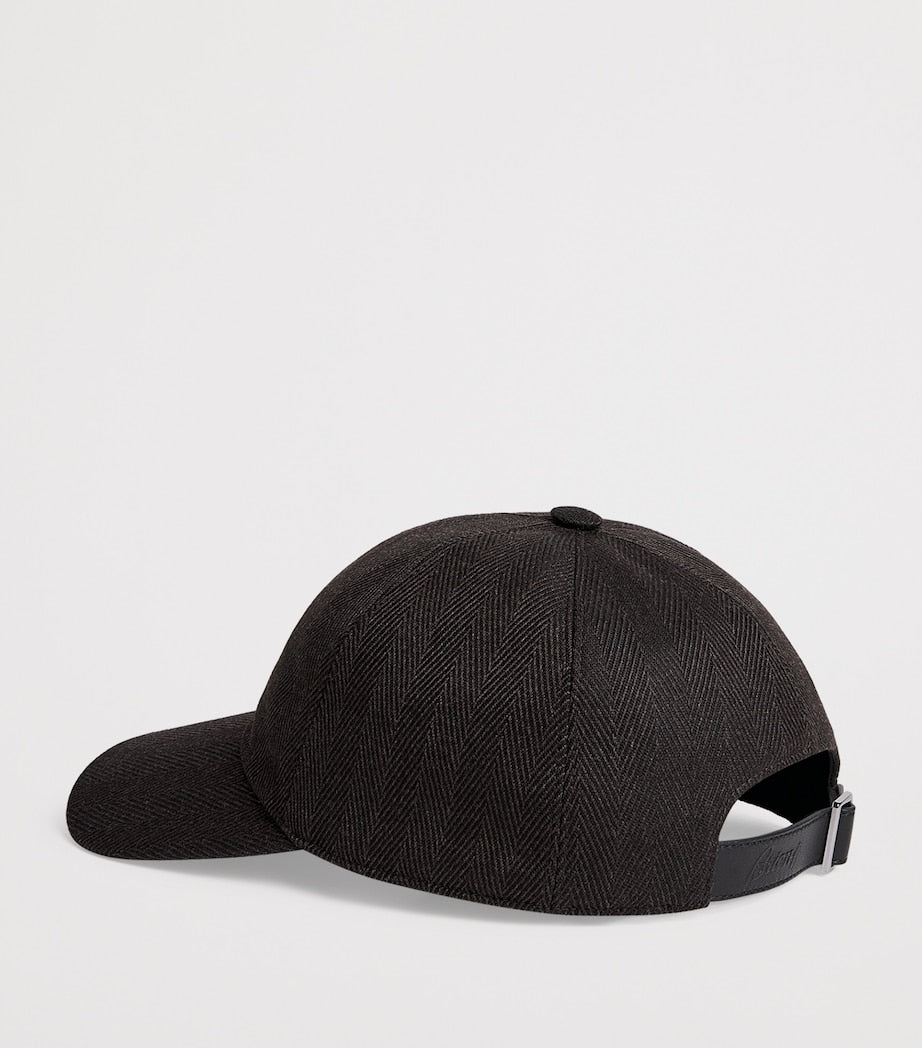 Brioni alpaca herringbone baseball cap - British product