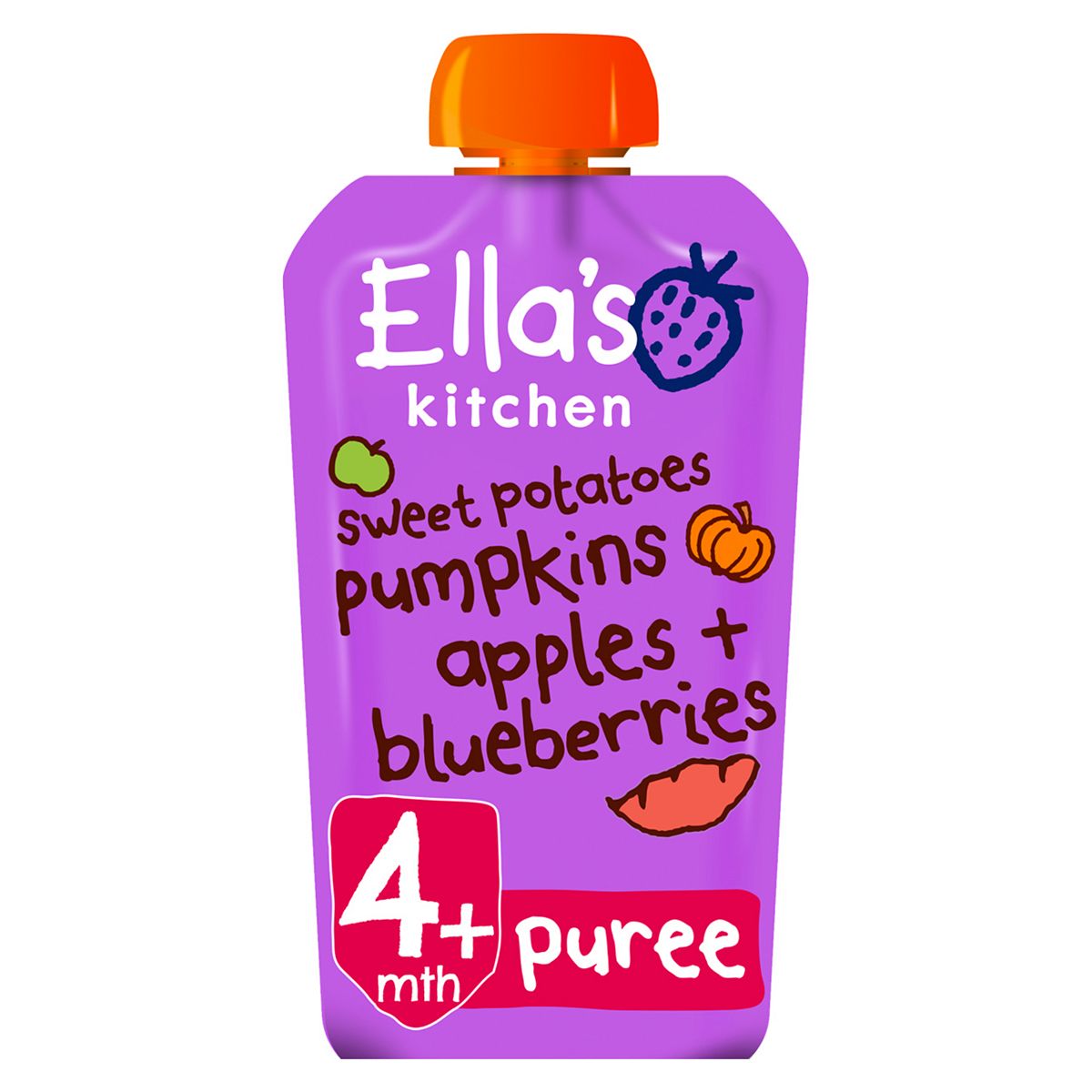 Ella's Kitchen Organic Sweet Potatoes, Pumpkin, Apples and Blueberries Baby Food Pouch 4+ Months 120g GOODS Boots   