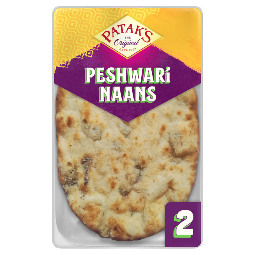 Patak's The Original 2 Flame Baked Peshwari Naans GOODS ASDA   