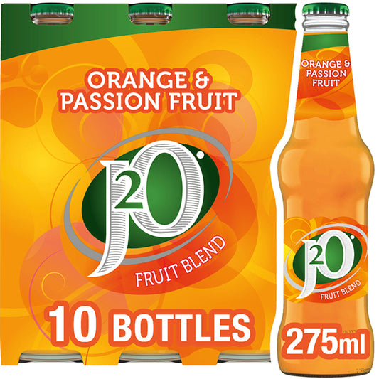 J2O Orange & Passion Fruit 10x275ml GOODS Sainsburys   