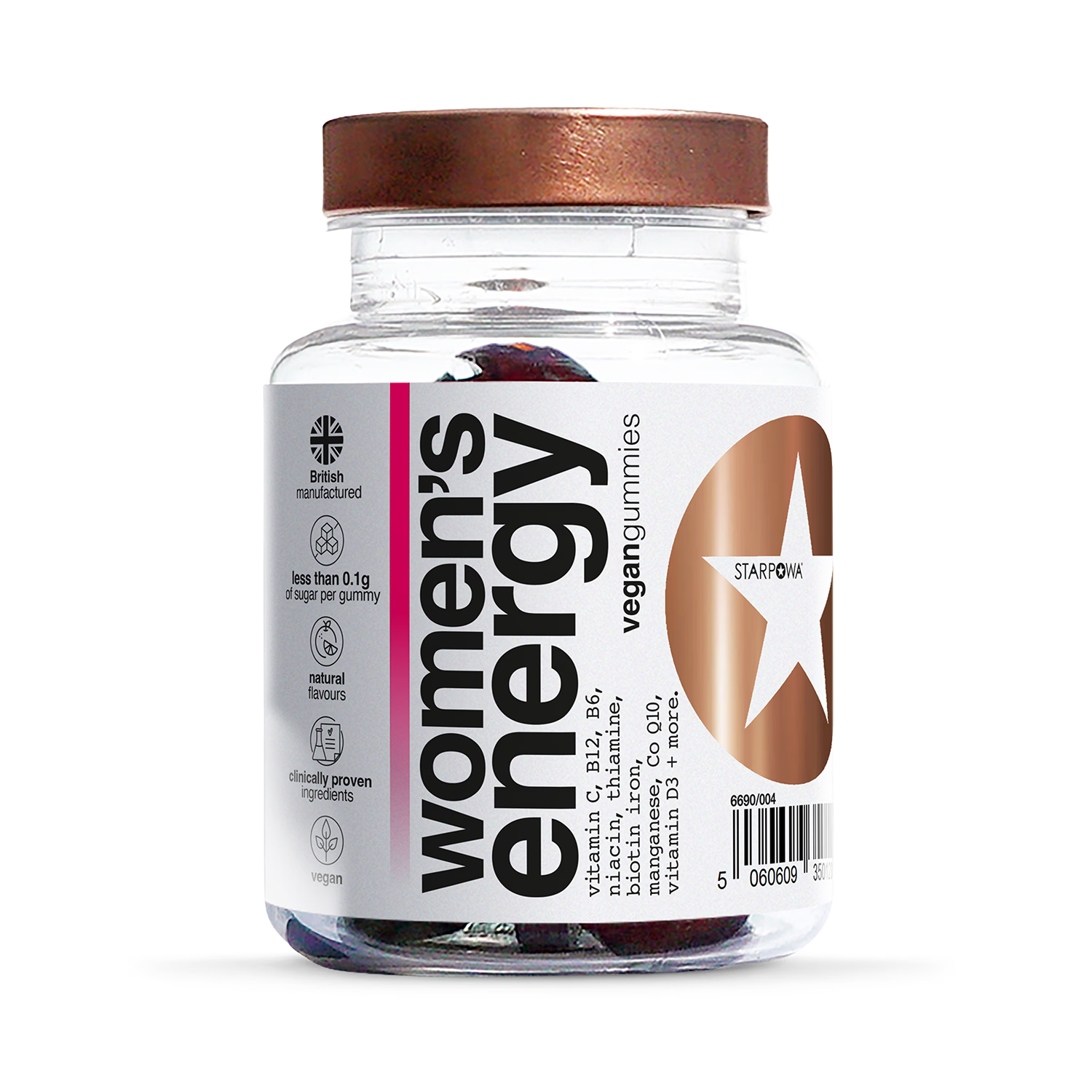Starpowa Energy Multivitamin Gummies Raspberry Cranberry 30 count, imported from the UK