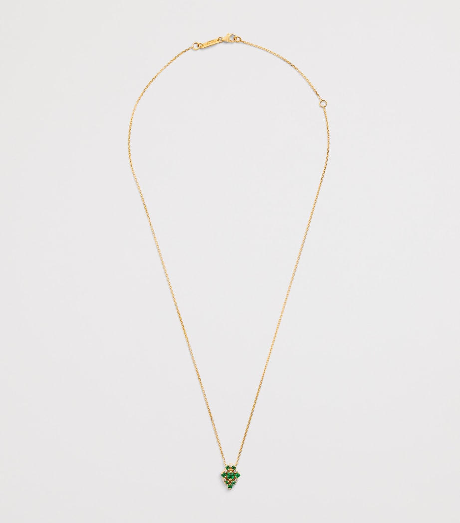 Suzanne Kalan diamond and emerald necklace in yellow gold, UK version