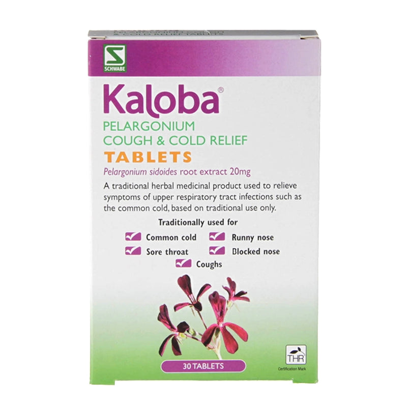 Schwabe Pharma Kaloba cough relief tablets 30 count (British brand)