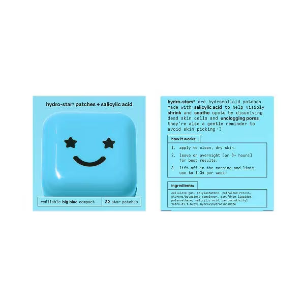 Starface Hydro-Star Salicylic Acid Patches Big Blue 32 count (British brand)