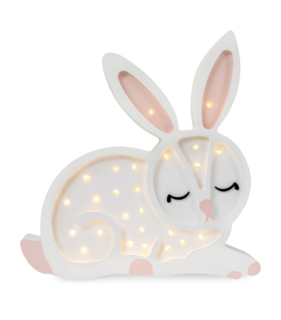 Little Lights bunny lamp handmade pinewood night light, UK version