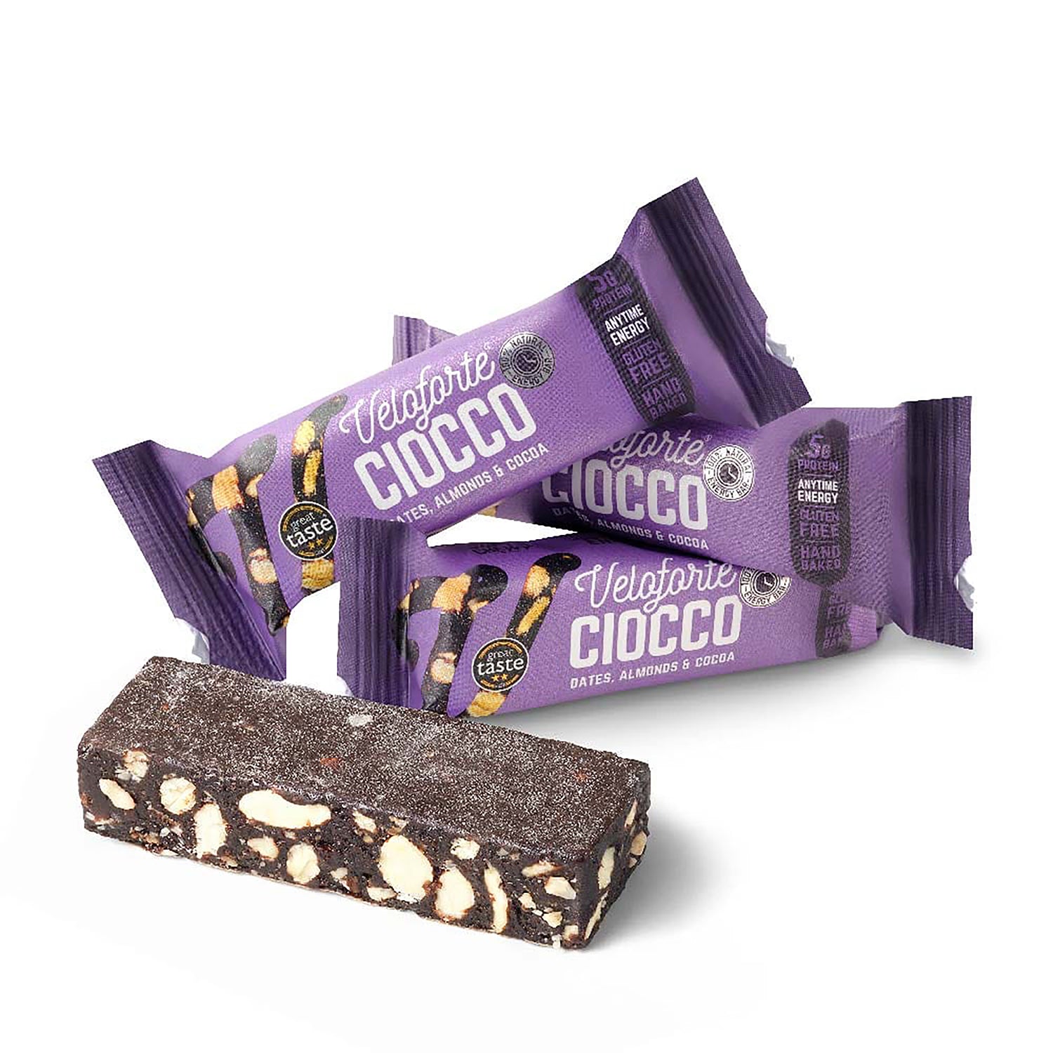 Veloforte Ciocco energy bar dates almonds cocoa 55g - British product