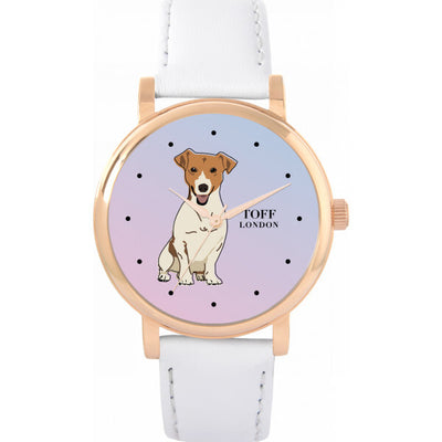 Superdrug Toff London Pink Ladies Beige Jack Russell Terrier Dog Watch- Buy online at McGrocer