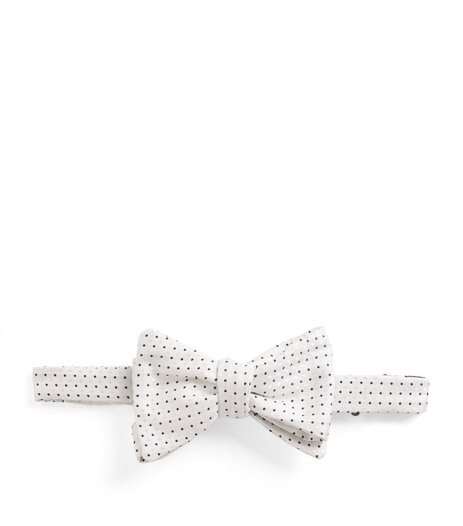 Isaia silk bow tie with polka dot star design, UK version