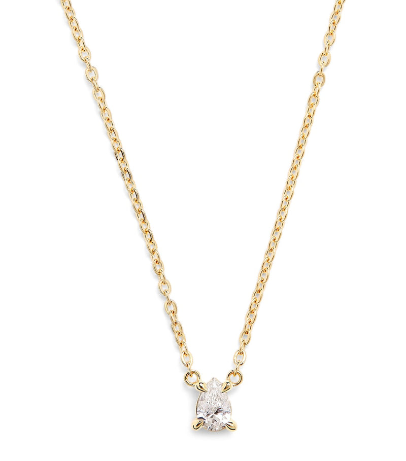 Harrods yellow gold diamond pendant necklace 0.25ct (British brand)